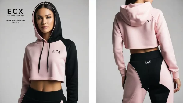 ECX UC SET women p/b crop top hoodie + sweatpants