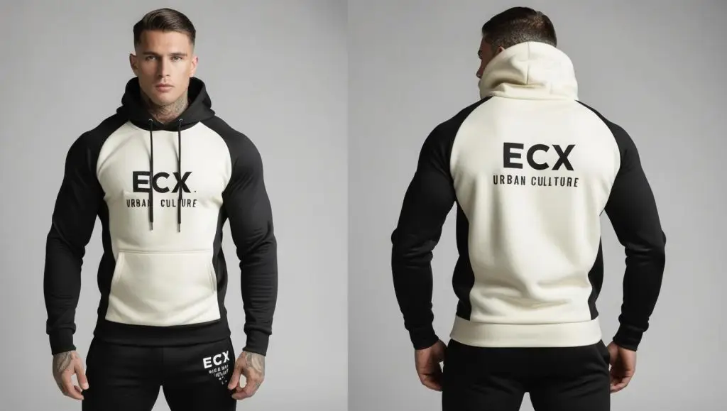 ECX UC men b/w hoodie