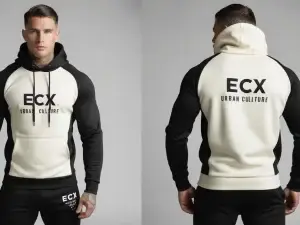 ECX UC men b/w hoodie