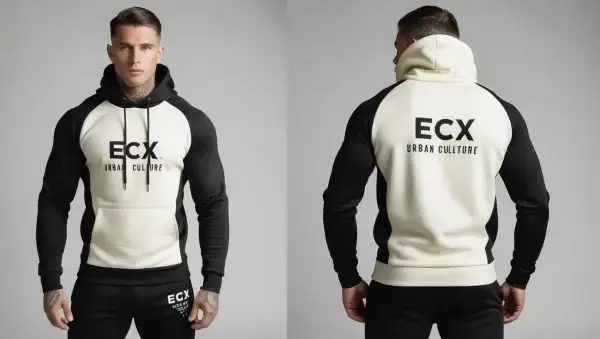 ECX UC men b/w hoodie